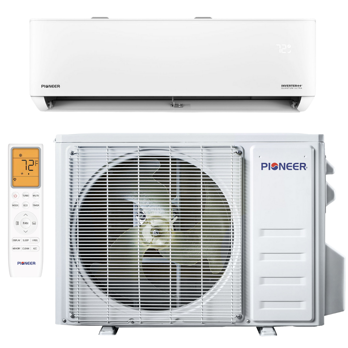 Pioneer 9k-12k Quantum Ultra High-Wall Series Ductless Mini Split - Main