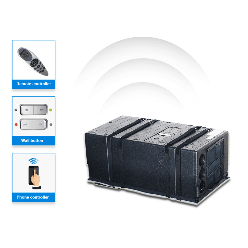 Pioneer 10,000 BTU 115V Under Bench RV Inverter Air Conditioner w/ Heat Pump - Controls