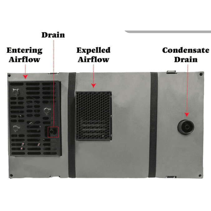 Pioneer 10,000 BTU 115V Under Bench RV Inverter Air Conditioner w/ Heat Pump - Bottom