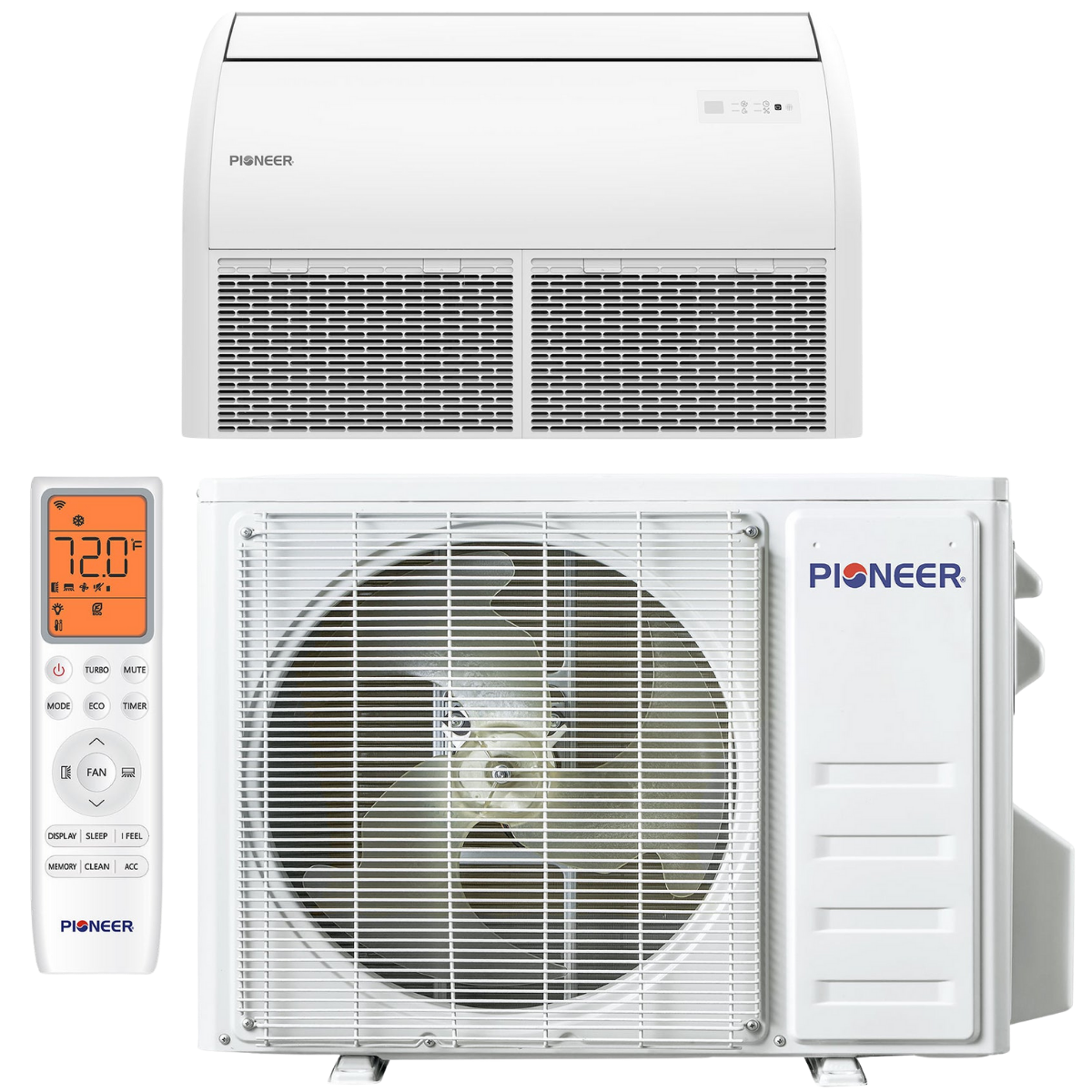 Pioneer 18,000 BTU Quantum Ultra Floor/Ceiling Ductless Mini Split - w/out Lineset