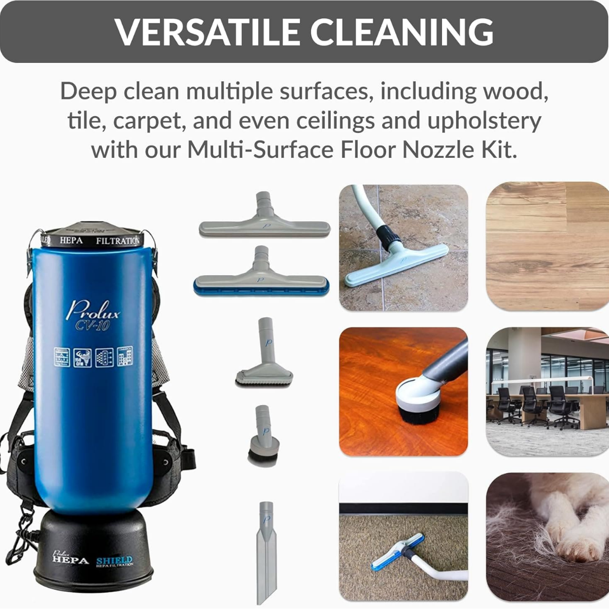 Prolux Backpack Commercial Vacuum 10 Qt. - Infographic 2