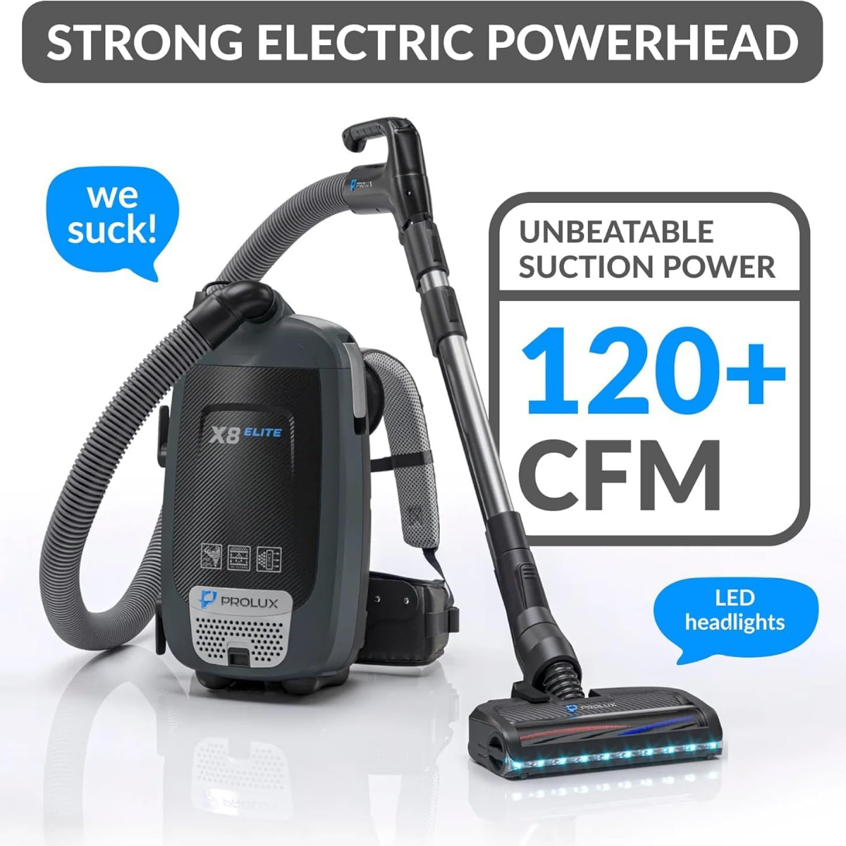 Prolux Backpack Commercial Vacuum X8 Elite 8 Qt. - Infographic 1