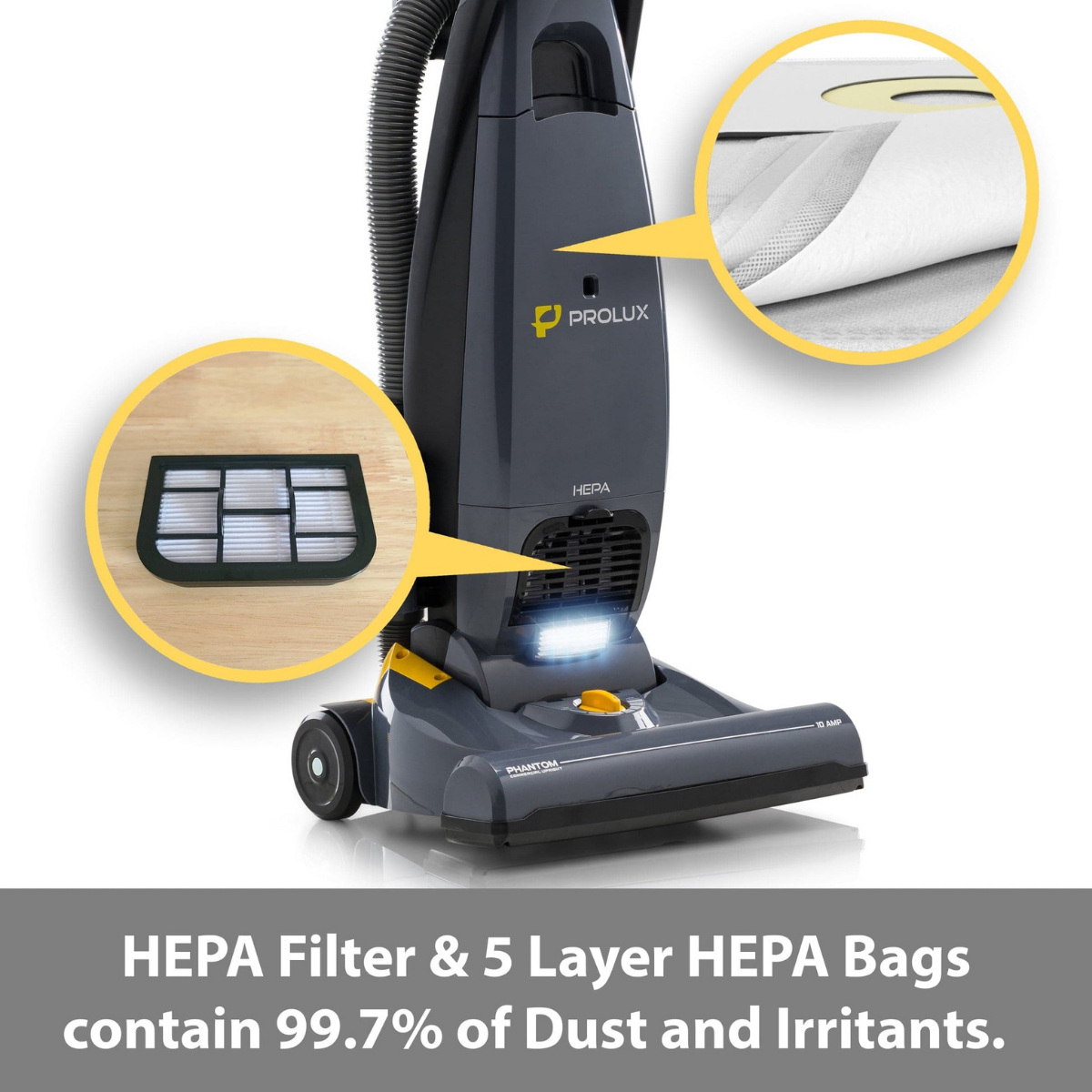 Prolux Phantom Upright Commercial Vacuum - Infographic 3