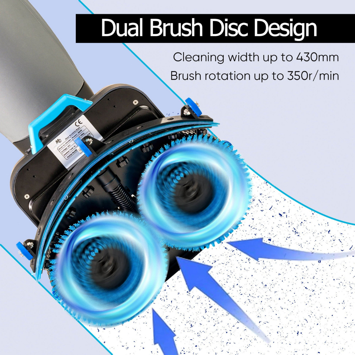 Prolux PLCC430BN Cordless Commercial Micro Dual Brush Floor Scrubber - Infographic 3
