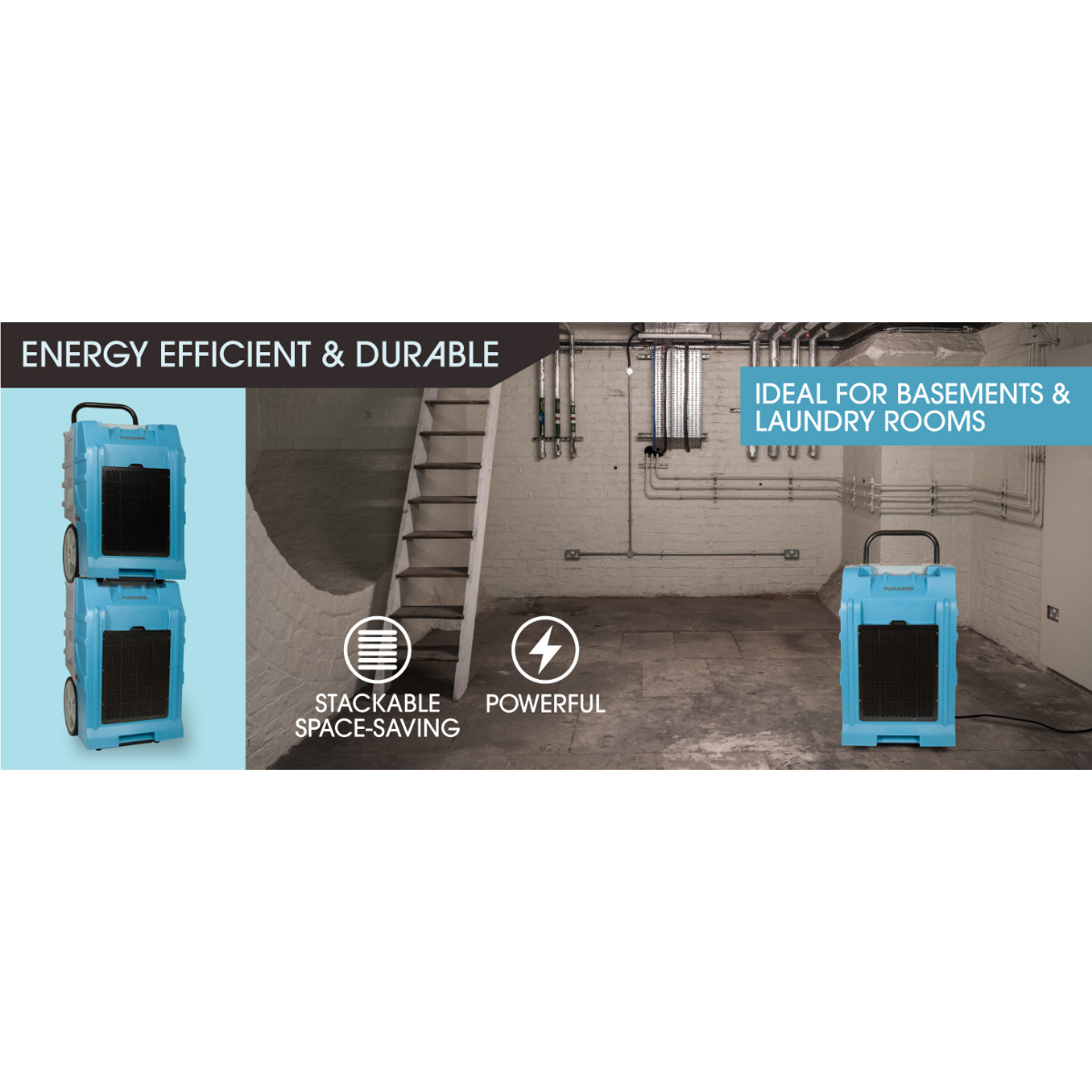 PURAERO 77/125 Pint Commercial LGR Dehumidifier - Infographic 3