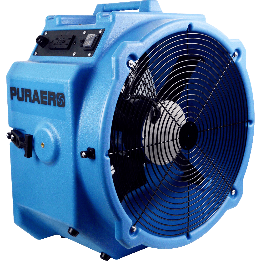 Puraero 1/4 HP 4000 CFM 2.7A Pro Axial Fan - Back Angle
