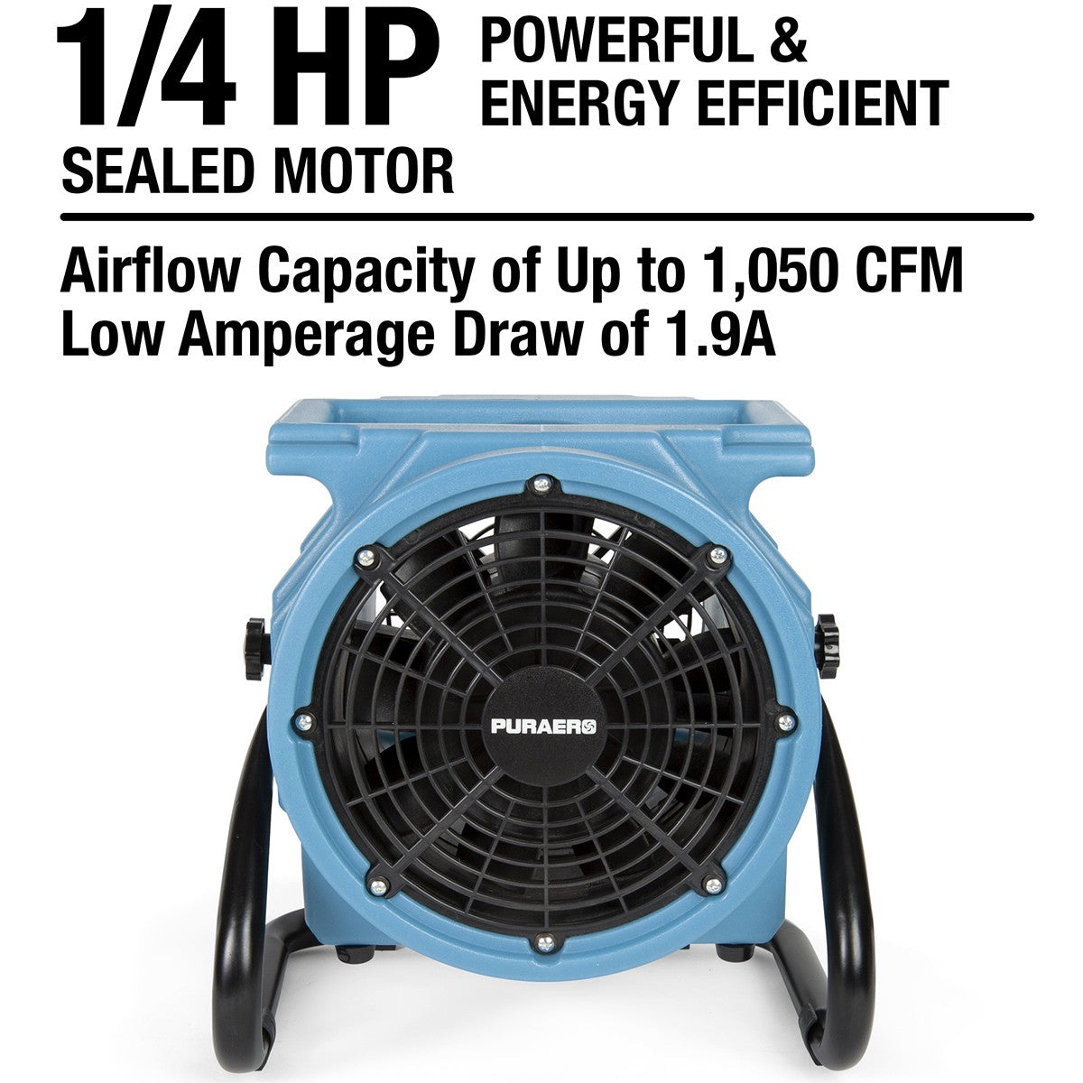 The Pureaero's 1/4 HP sealed motor is powerful and energy efficient.