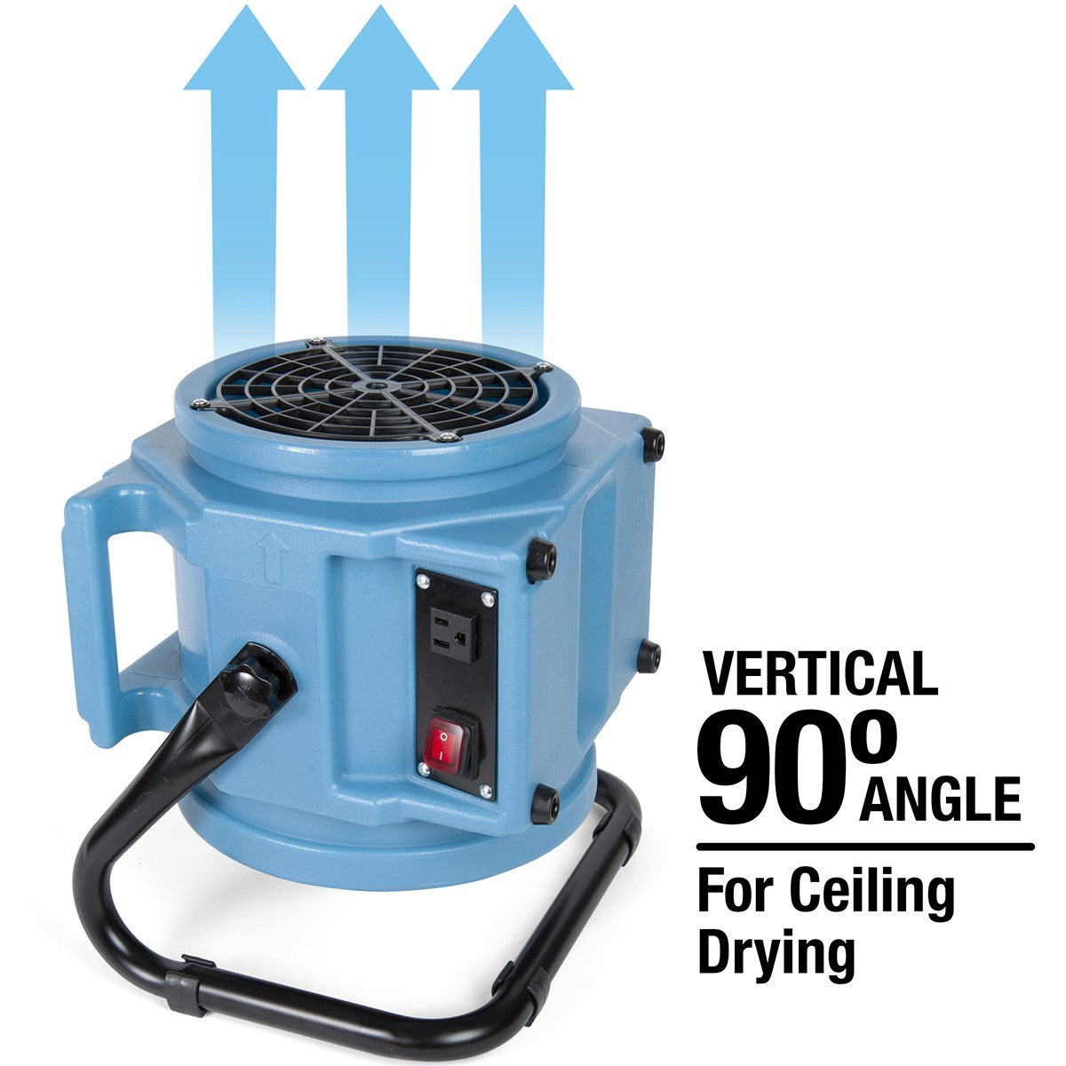 The Puraero can be configured for vertical drying for ceilings.