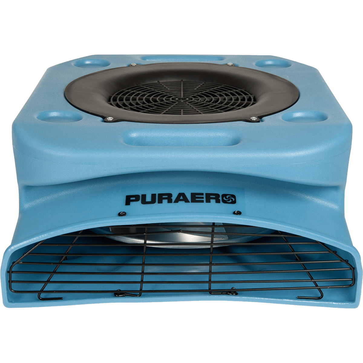 Puraero 1/4 HP 1100 CFM 2.51A Low Profile Air Mover - Blue - Front