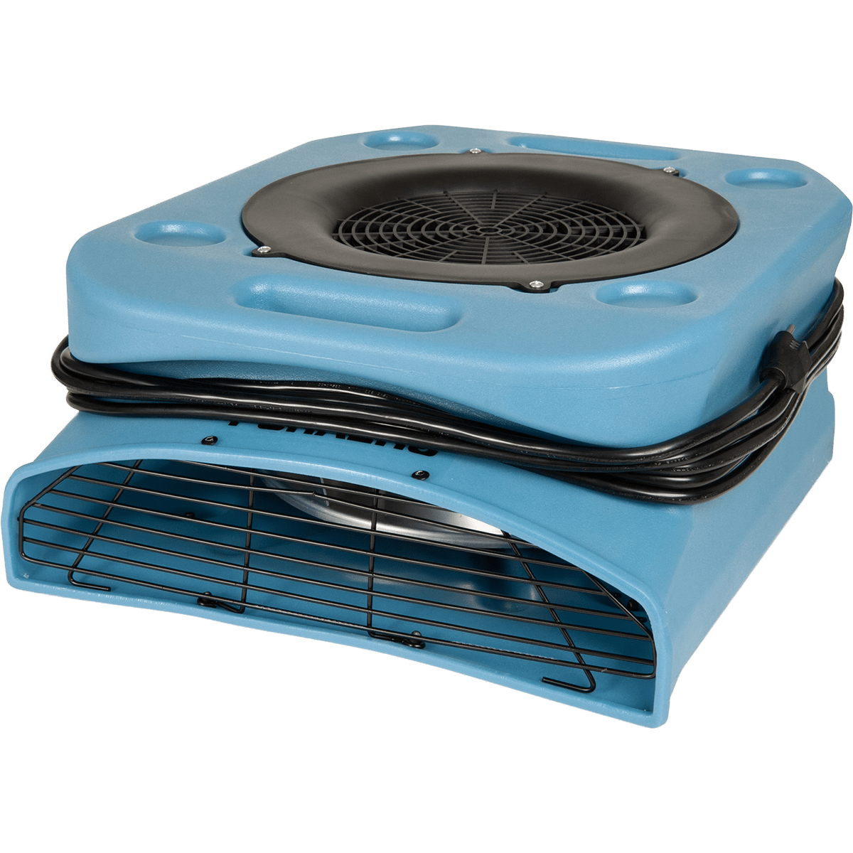 Puraero 1/4 HP 1100 CFM 2.51A Low Profile Air Mover - Blue - Wrap Around Cord