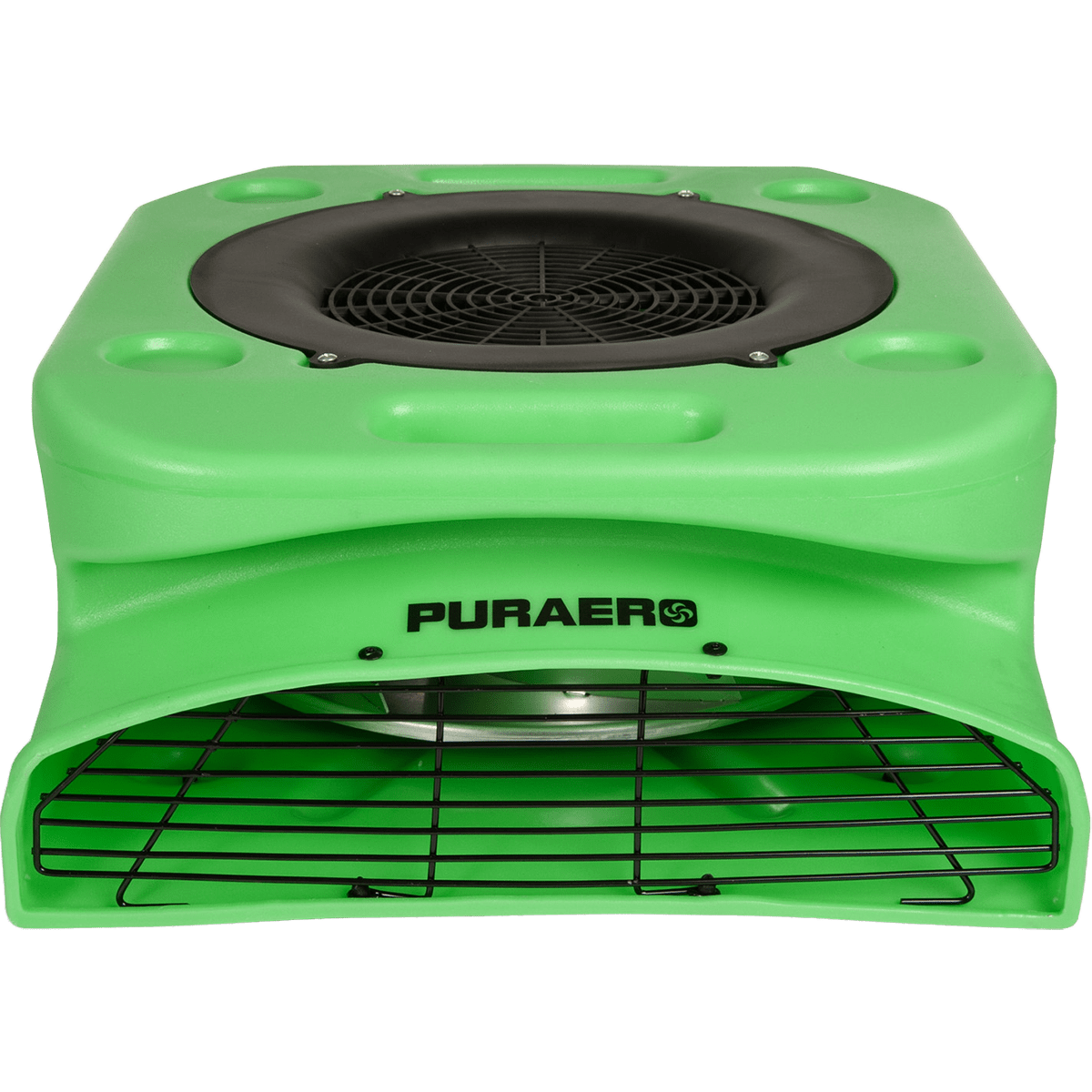Puraero 1/4 HP 1100 CFM 2.51A Low Profile Air Mover - Green - Front