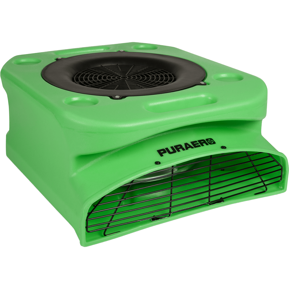 Puraero 1/4 HP 1100 CFM 2.51A Low Profile Air Mover - Green - Main
