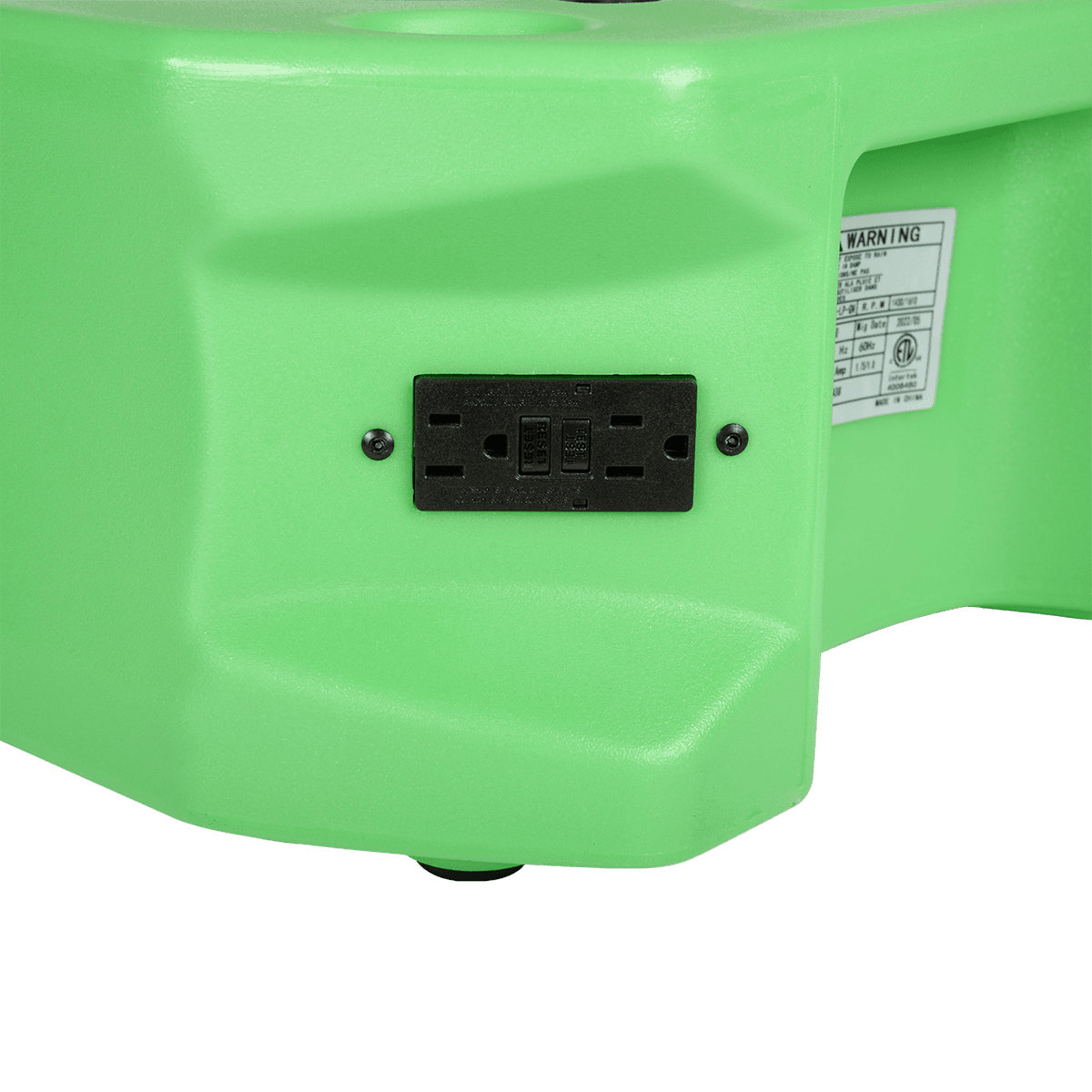Puraero 1/4 HP 1100 CFM 2.51A Low Profile Air Mover - Green - Outlet