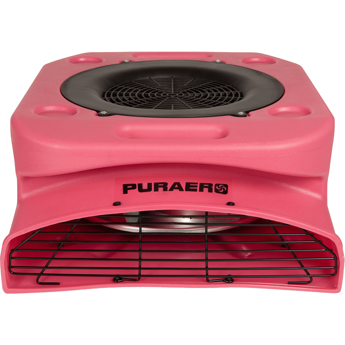 Puraero 1/4 HP 1100 CFM 2.51A Low Profile Air Mover - Red - Front