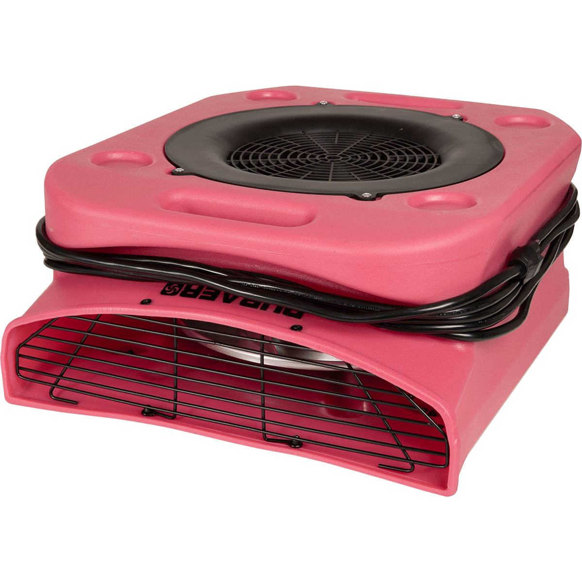 Puraero 1/4 HP 1100 CFM 2.51A Low Profile Air Mover - Red - Wrap Around Cord