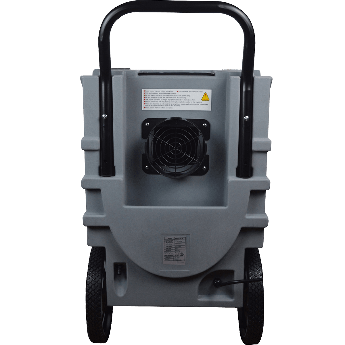 Puraero 77/125 Pint Commercial LGR Dehumidifier - Back