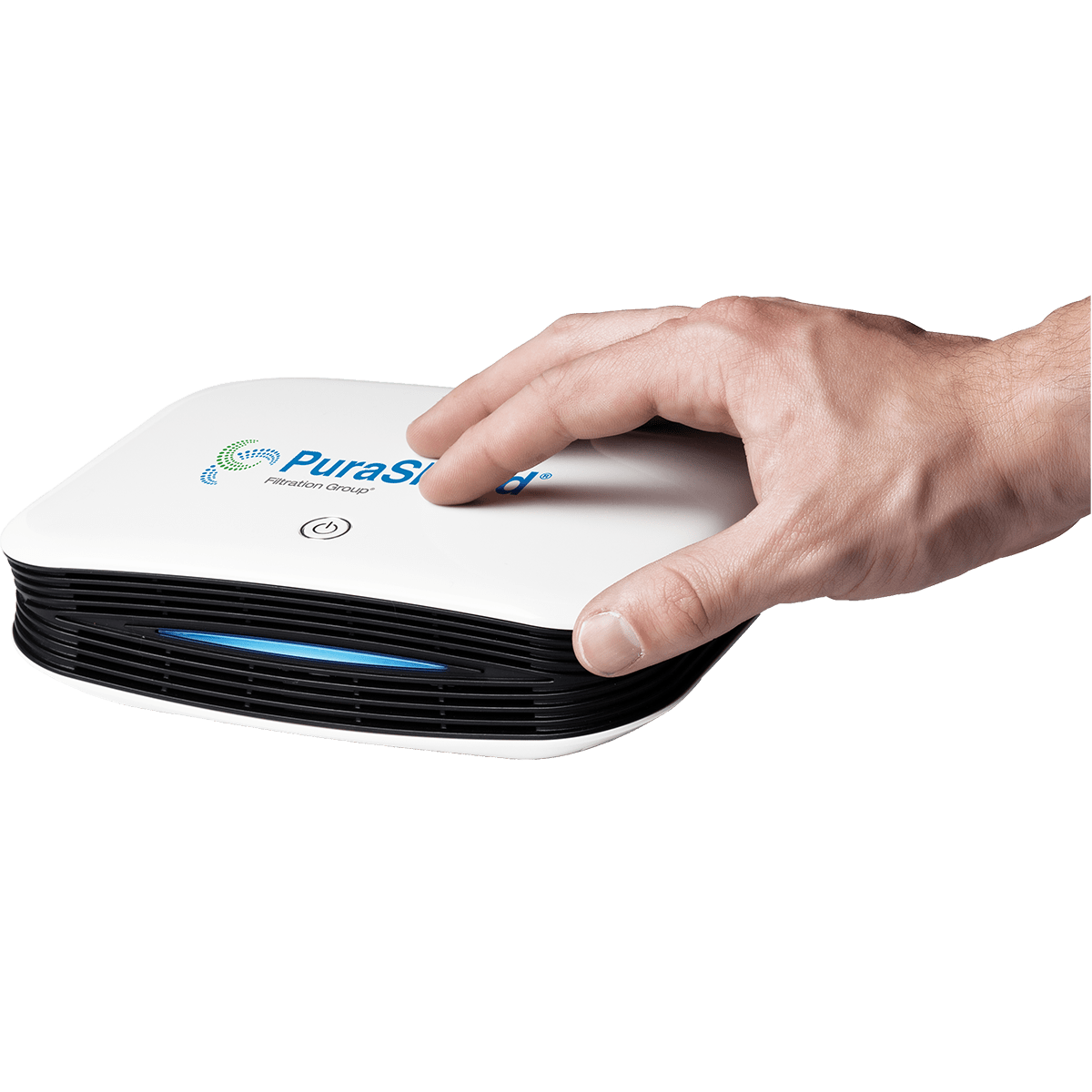 Purafil Purashield Mini Air Scrubber - with Hand to show scale.