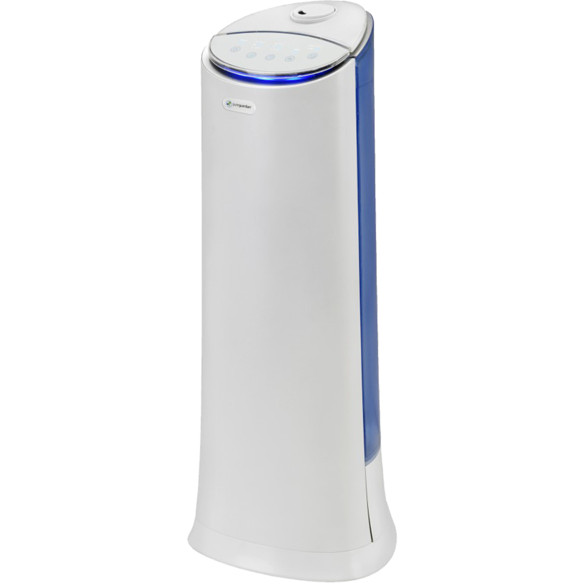 PureGuardian 100-Hour Ultrasonic Cool Mist Tower Humidifier w/ Aroma Tray - Top left angle