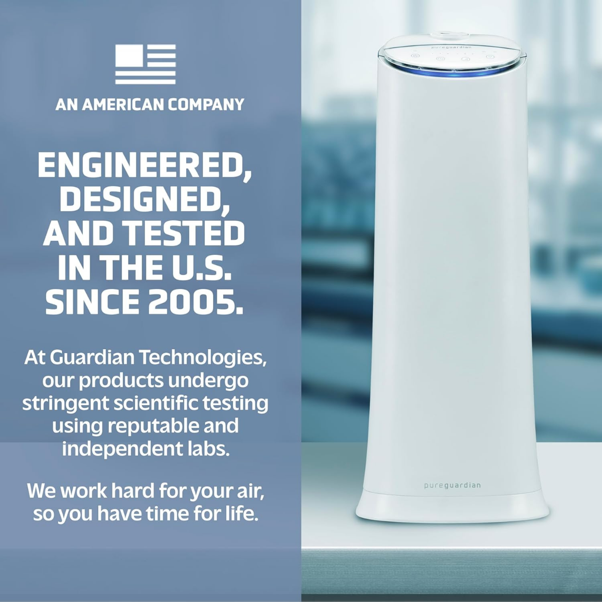 PureGuardian 1.5 Gal. Ultrasonic Warm & Cool Mist Tower Humidifier - Infographic 5