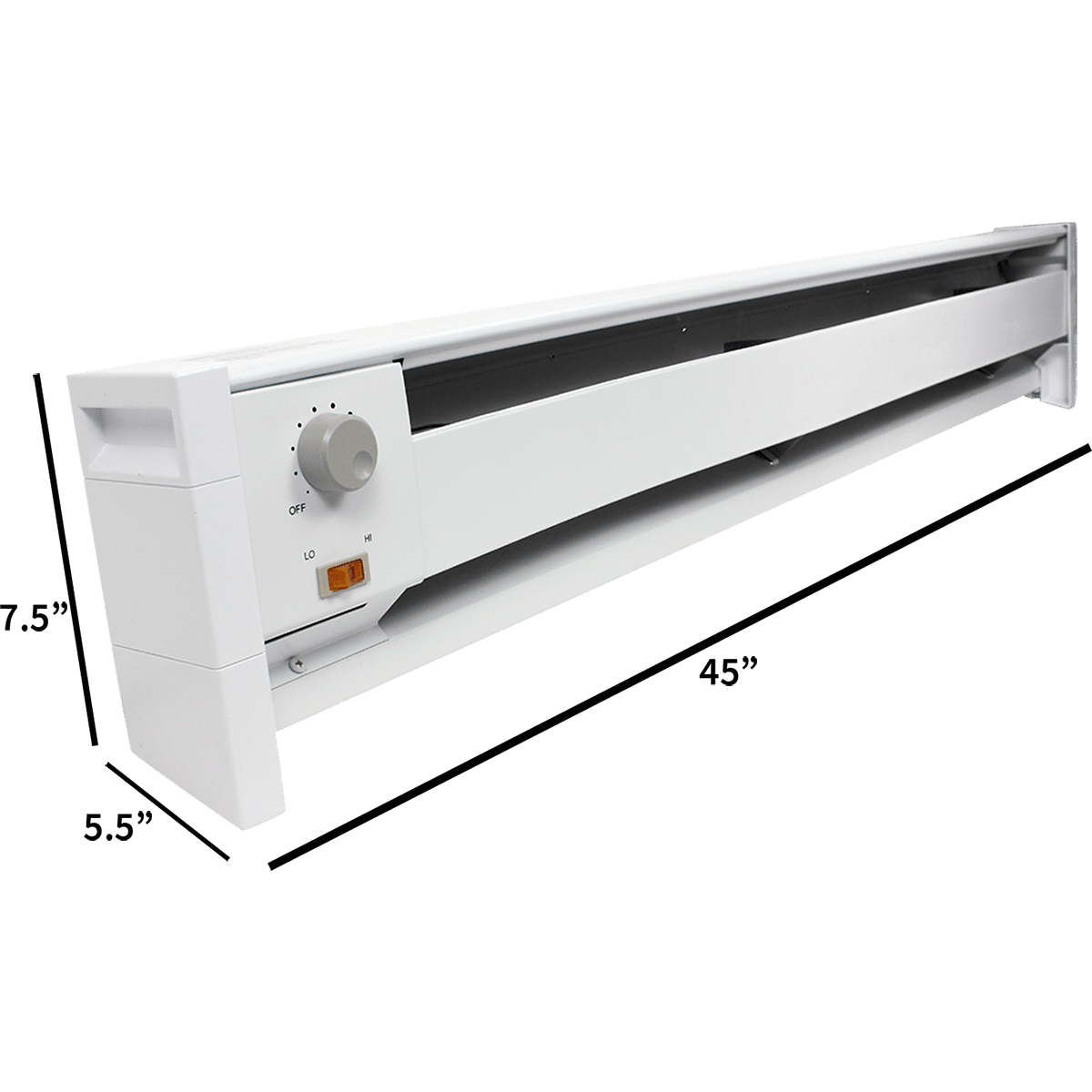 QMark Fahrenheat FBE15002 Electric Convector Baseboard Heater - Dimensions