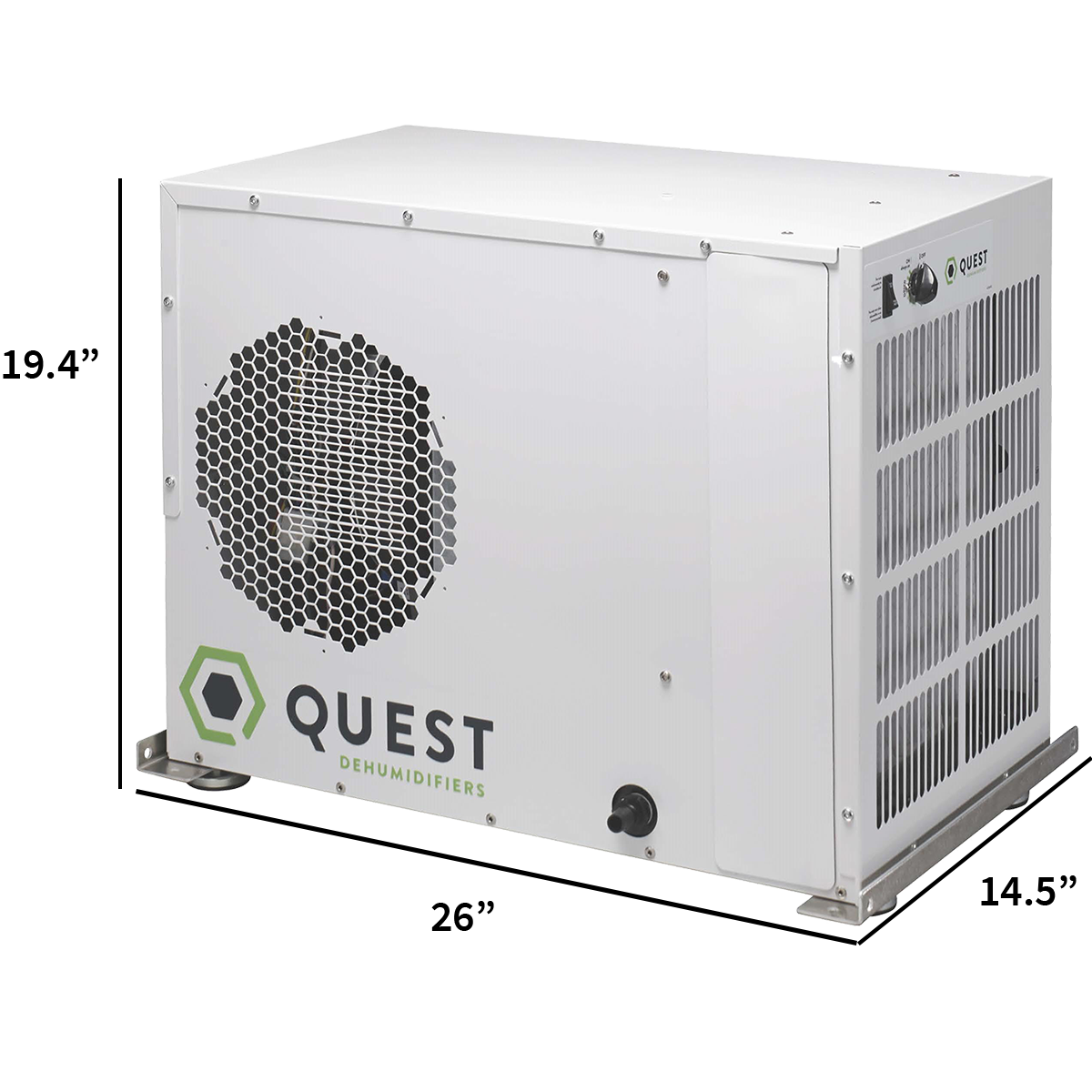 Quest Dual 110 Overhead Dehumidifier - Dimensions