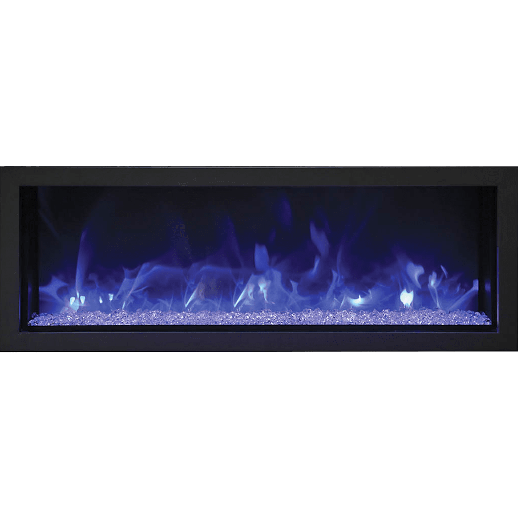 Remii Extra Slim Indoor/Outdoor Built-In Electric Fireplace 45-Inch Blue Flame with Glass bed