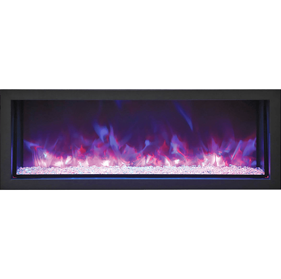 Remii Extra Slim Indoor/Outdoor Built-In Electric Fireplace 45-Inch Purple flame with Glass