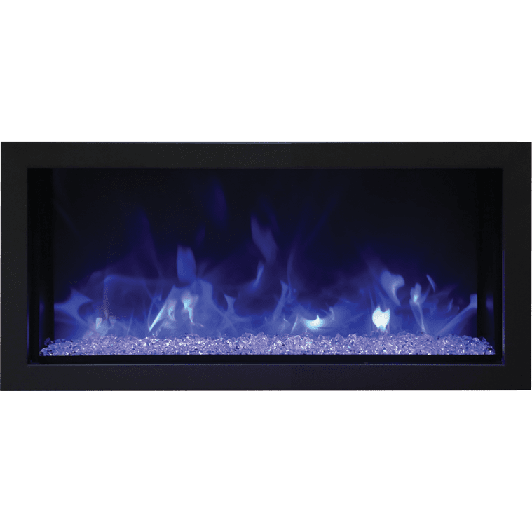 Remii Extra Slim Indoor/Outdoor Built-In Electric Fireplace 35-Inch Blue Flame with Glass