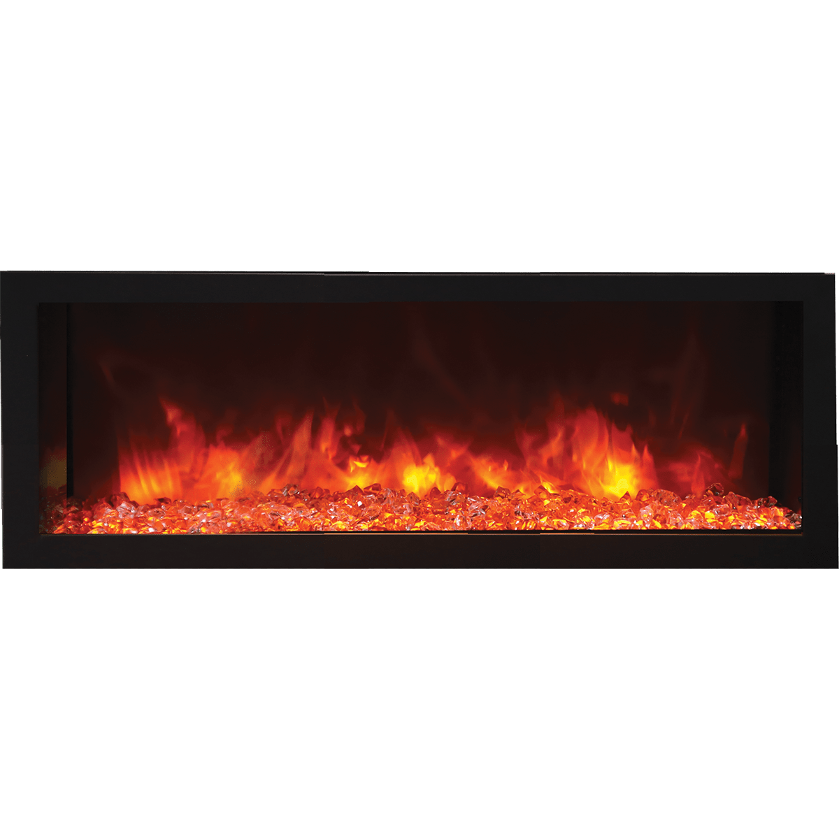 Remii Deep Indoor/Outdoor Built-In Electric Fireplace - 45-Inch - Amber Glass