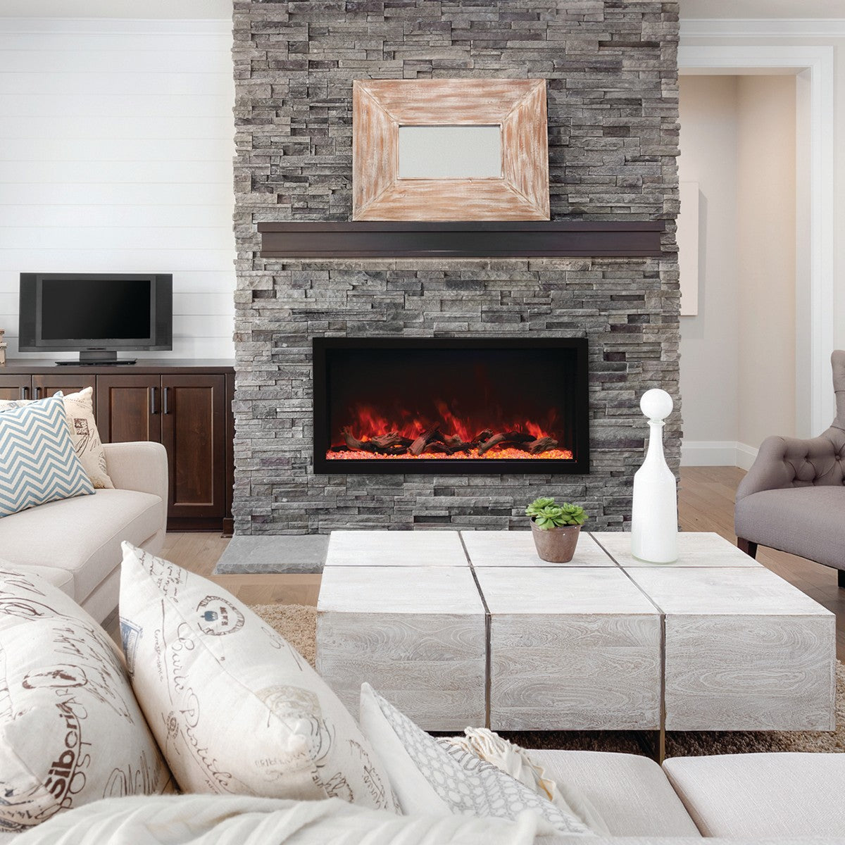 Remii Extra Tall Indoor/Outdoor Built-In Electric Fireplace