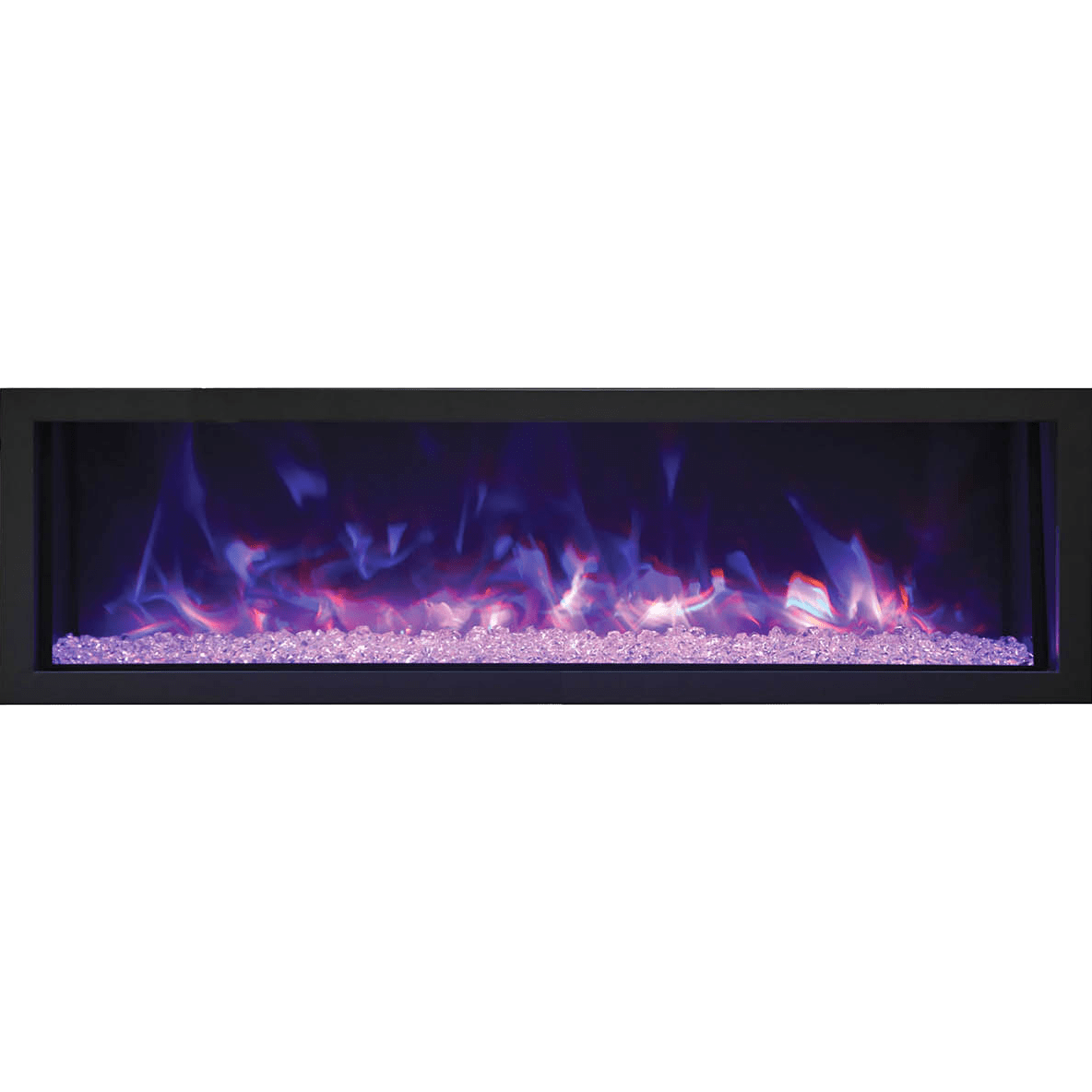 Remii Extra Slim Indoor/Outdoor Built-In Electric Fireplace 55-Inch Purple flame with Glass