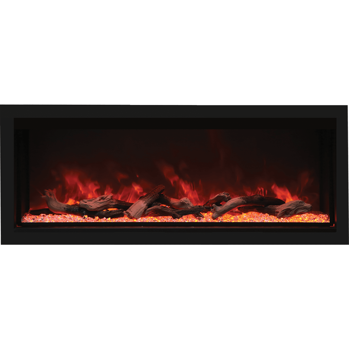 Remii Extra Tall Indoor/Outdoor Built-In Electric Fireplace 55-Inch Amber flame with Logs