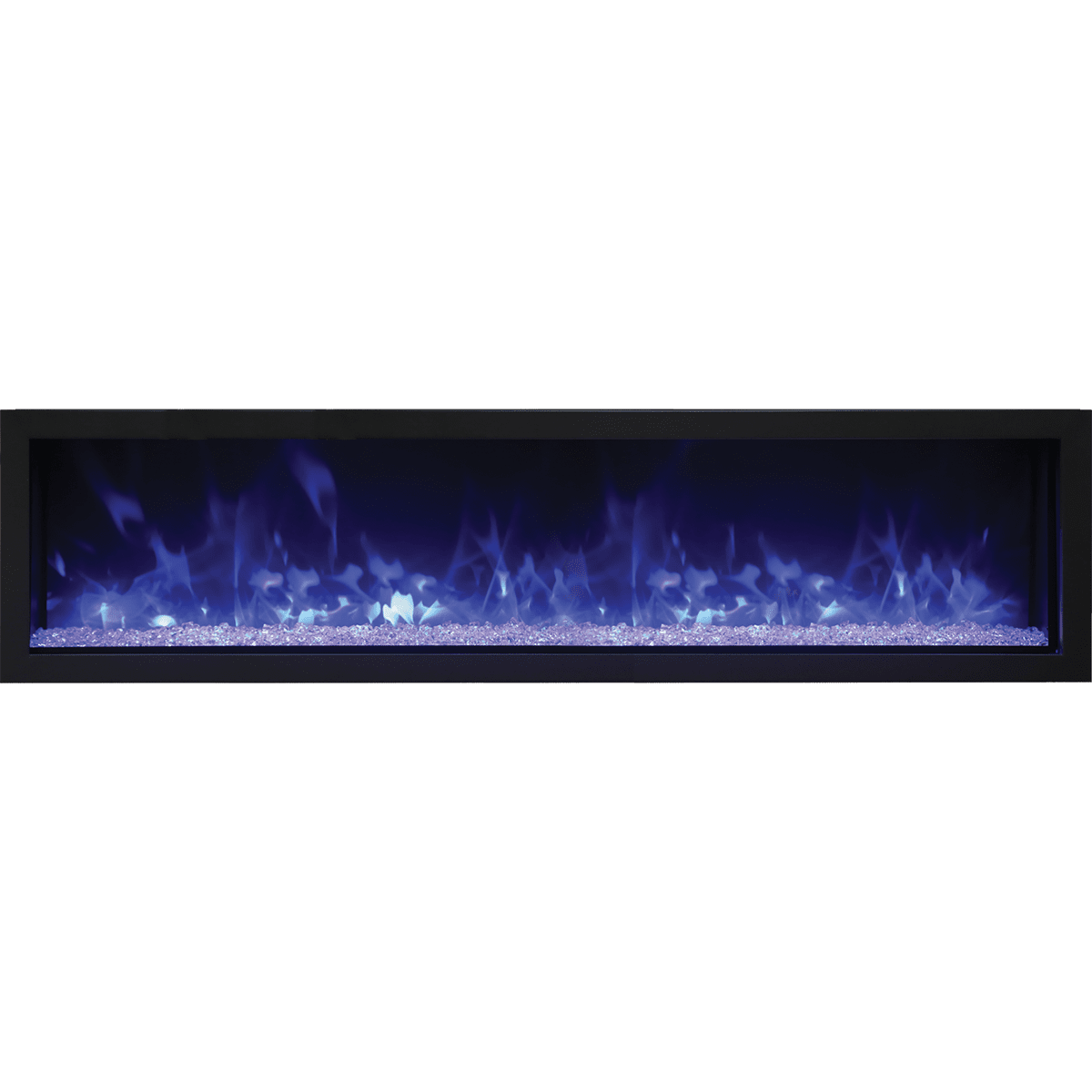 Remii Extra Slim Indoor/Outdoor Built-In Electric Fireplace 65-Inch Blue Flame with Glass Bed