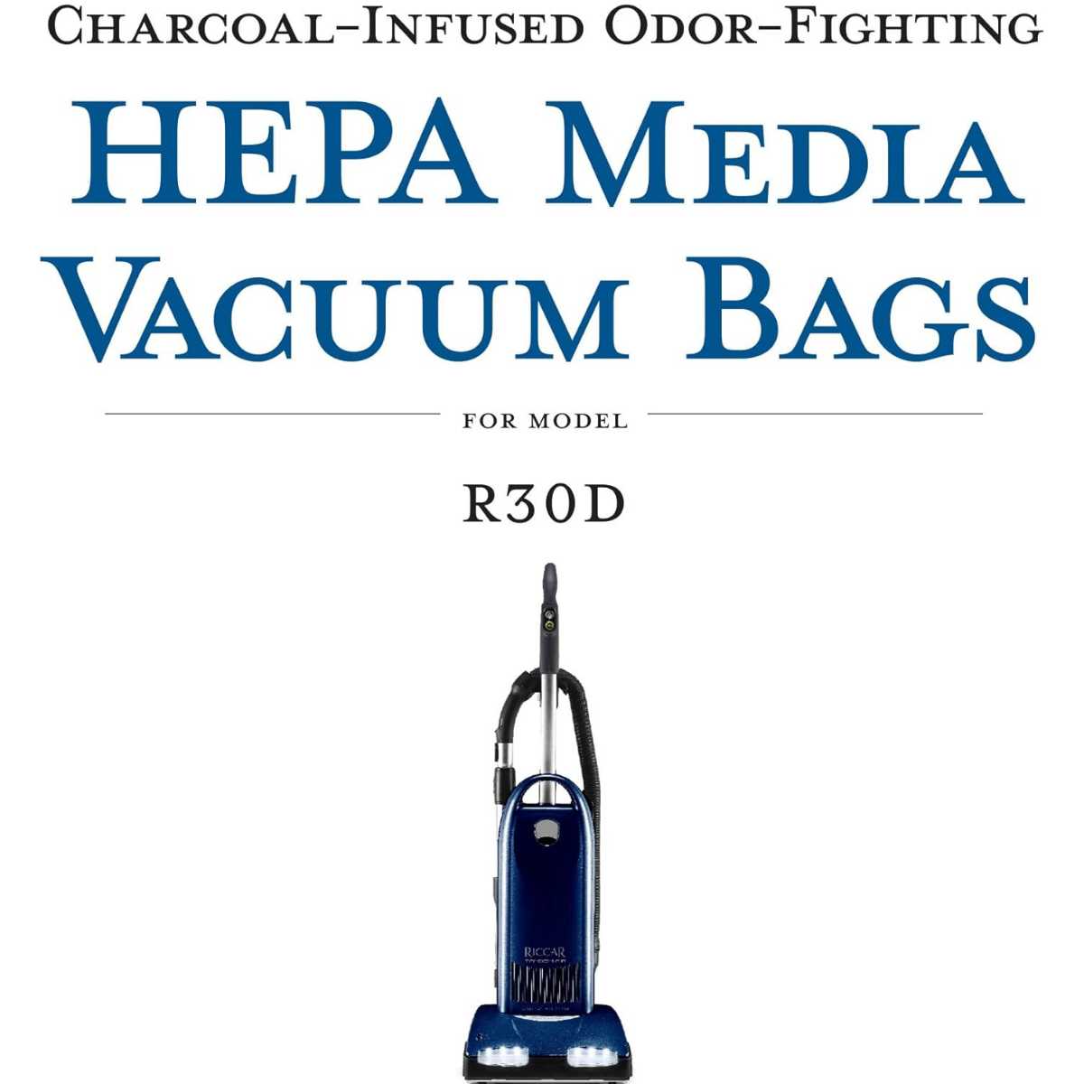 Riccar Charcoal-Lined HEPA Bags for Tandem Air Deluxe Vacuums - 6 Pack - Infographic 1
