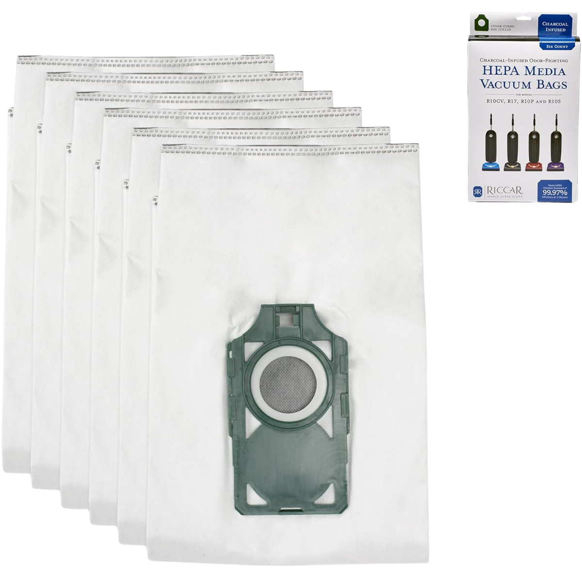 Riccar SupraLite Charcoal-Lined HEPA Bags - Pack - Main