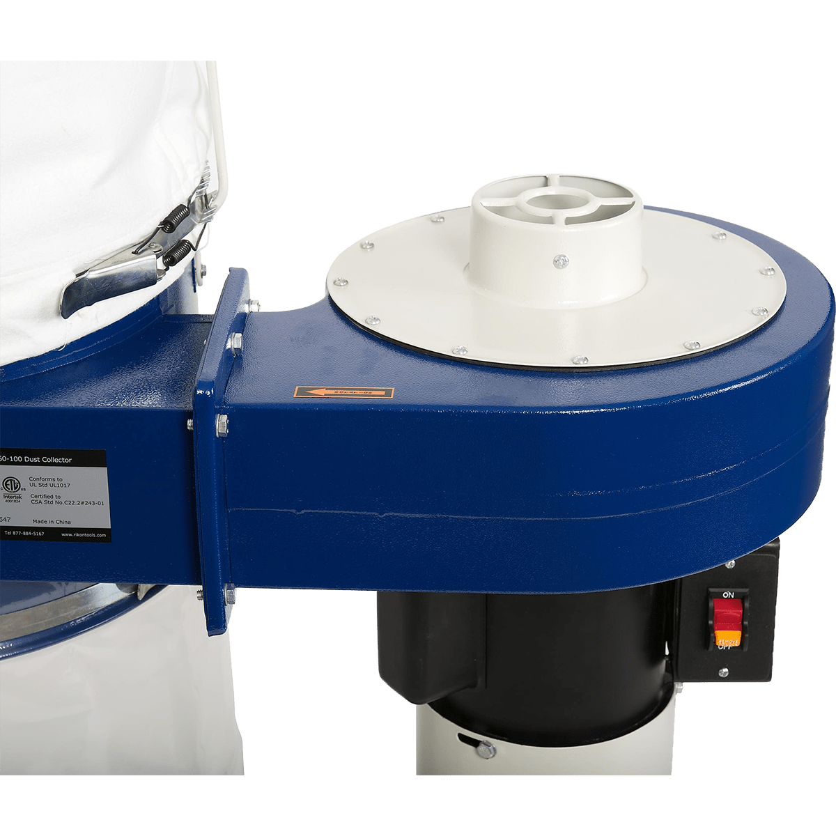 Rikon 60-100 1HP Dust Collector - closeup 2