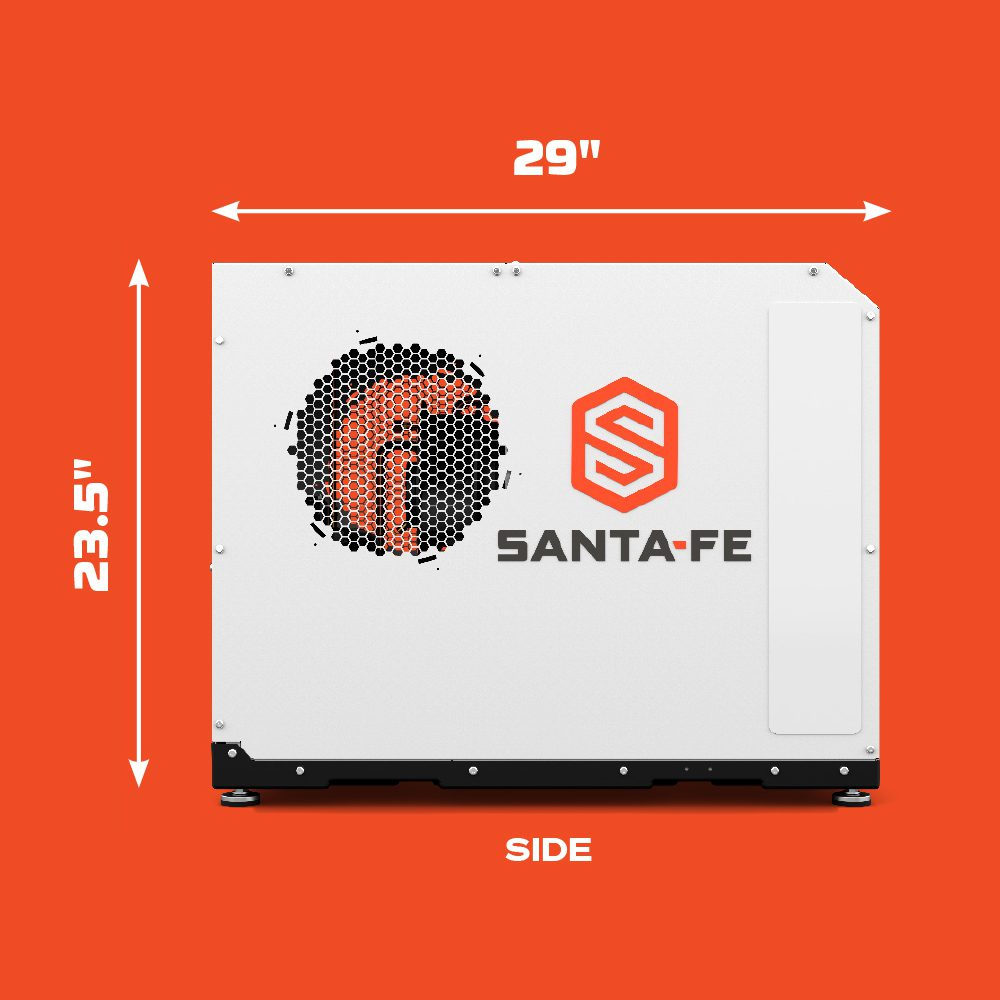 Santa Fe Advance Dry110 Dehumidifier - Side Dimensions