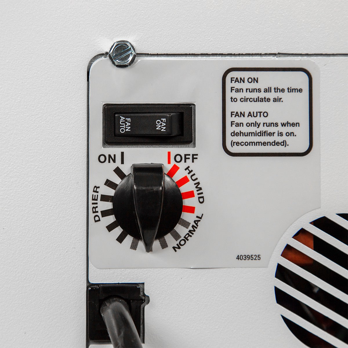 Santa Fe Impact155 Dehumidifier- controls