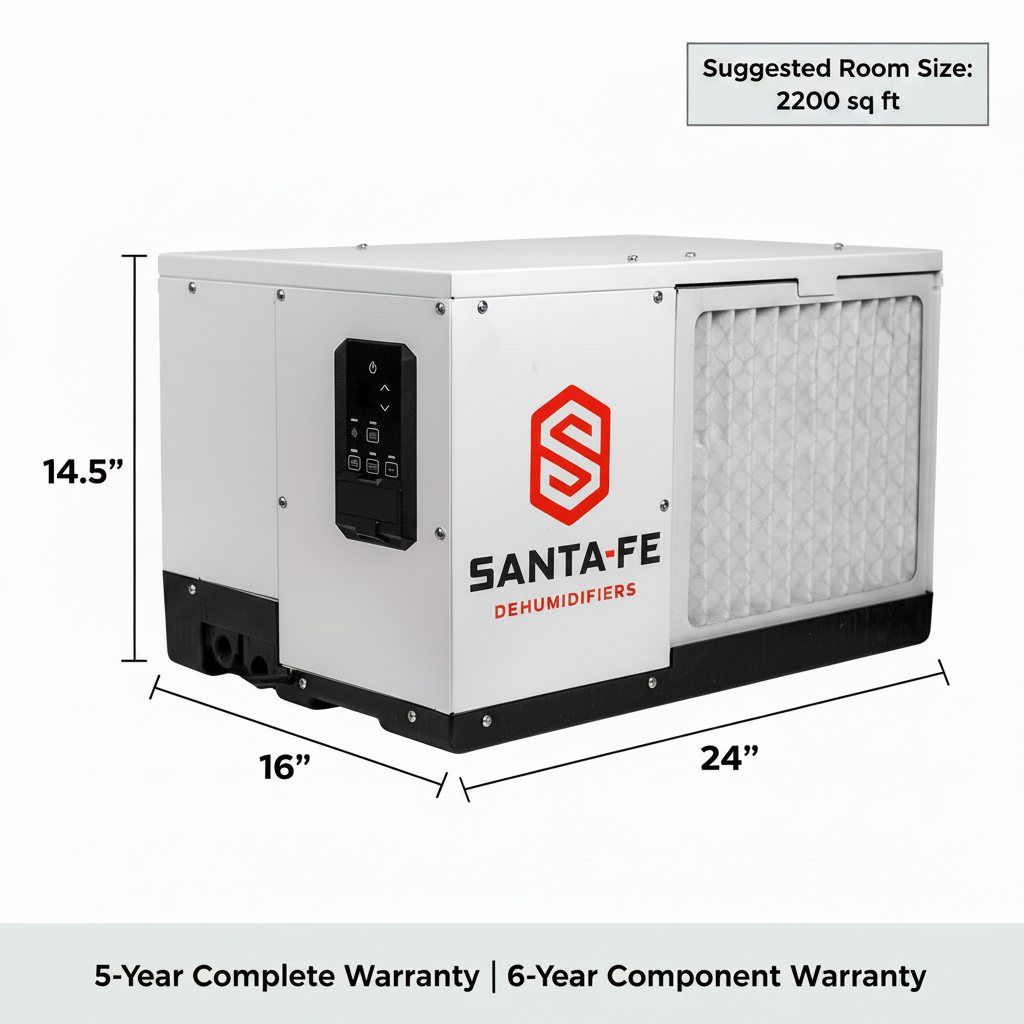 Santa Fe Oasis105 Dehumidifier dimensions
