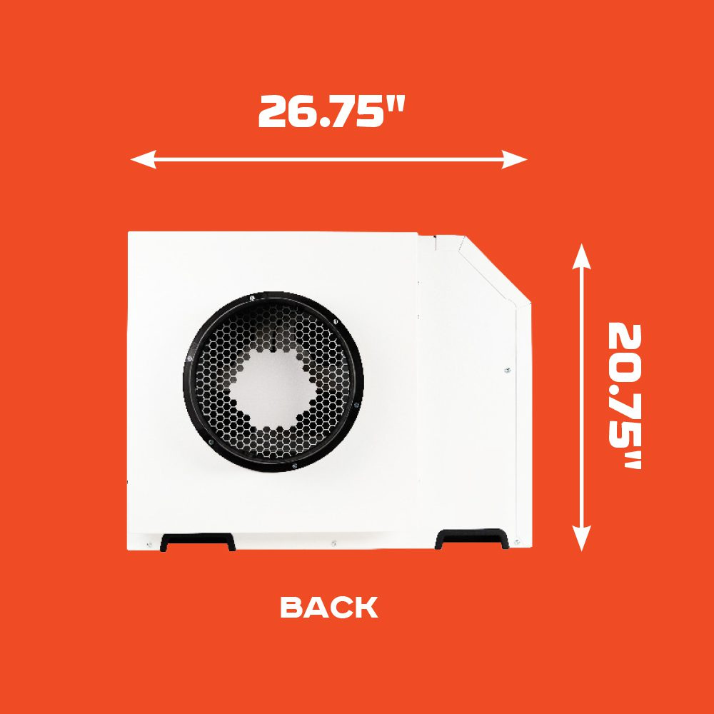 Santa Fe Ultra V205 Ventilating Dehumidifier - Back Dimensions
