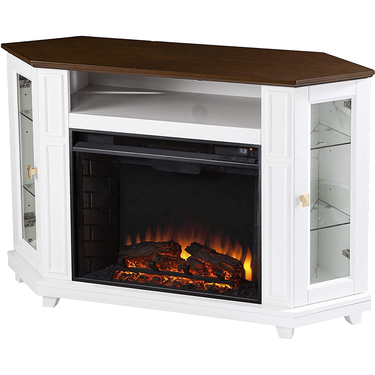 Southern Enterprises Dilvon Electric Fireplace TV Stand - Angle