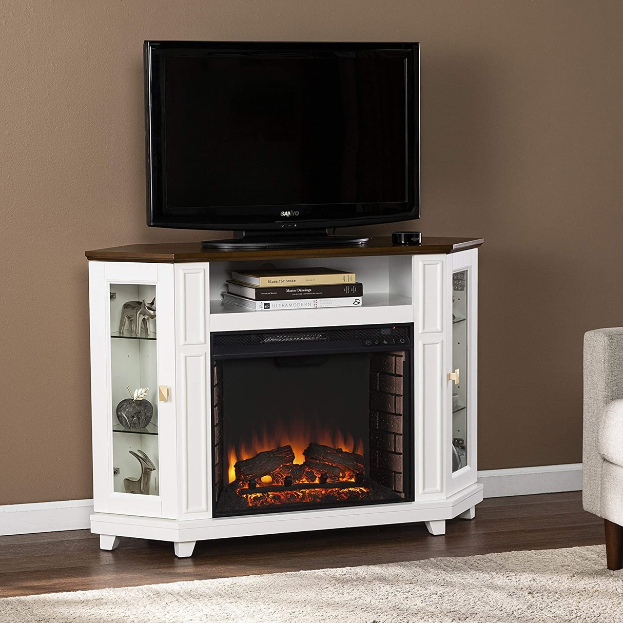 Southern Enterprises Dilvon Electric Fireplace TV Stand