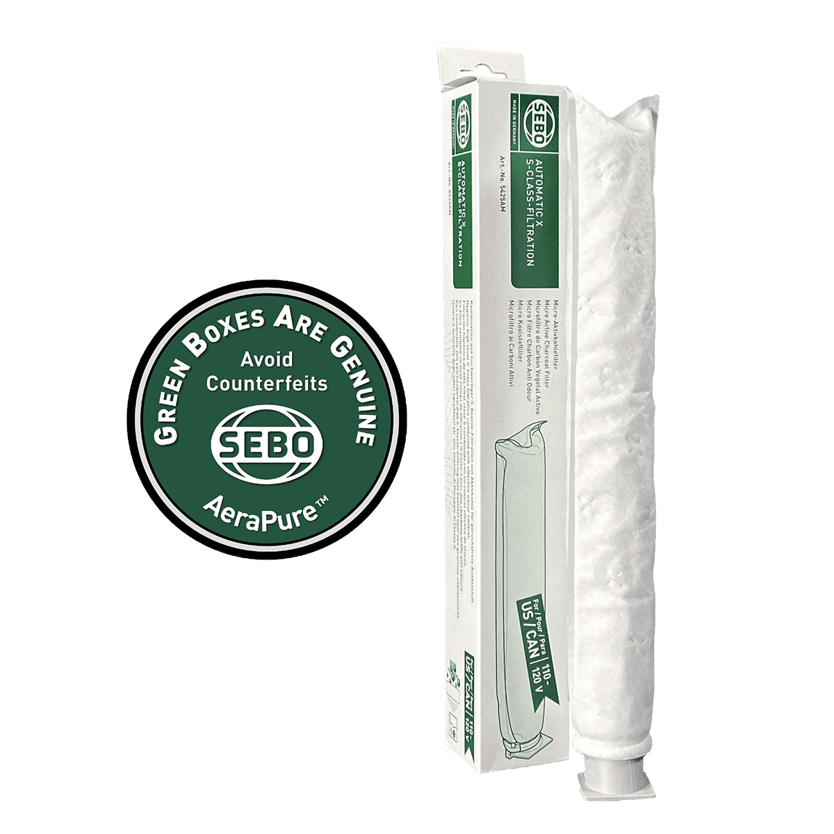 SEBO 5425AM Anti-Odor Charcoal Microfilter for the X and G Series Vacuums