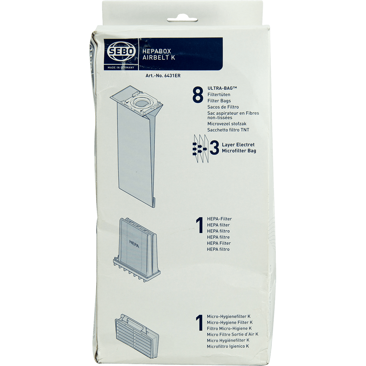 SEBO 6431ER HEPA Service Box for K-Series Vacuums