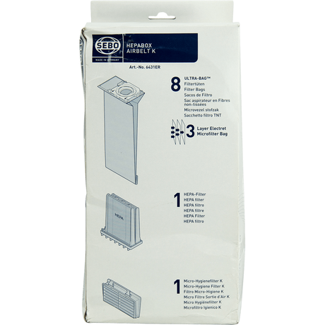 SEBO 6431ER HEPA Service Box for K-Series Vacuums