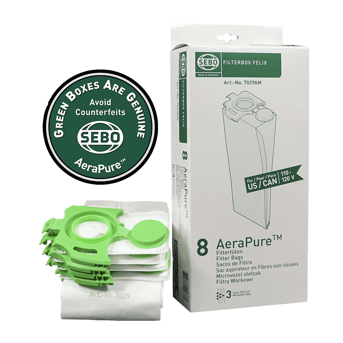 SEBO 7029AM Filter Bag Box for Felix Vacuum