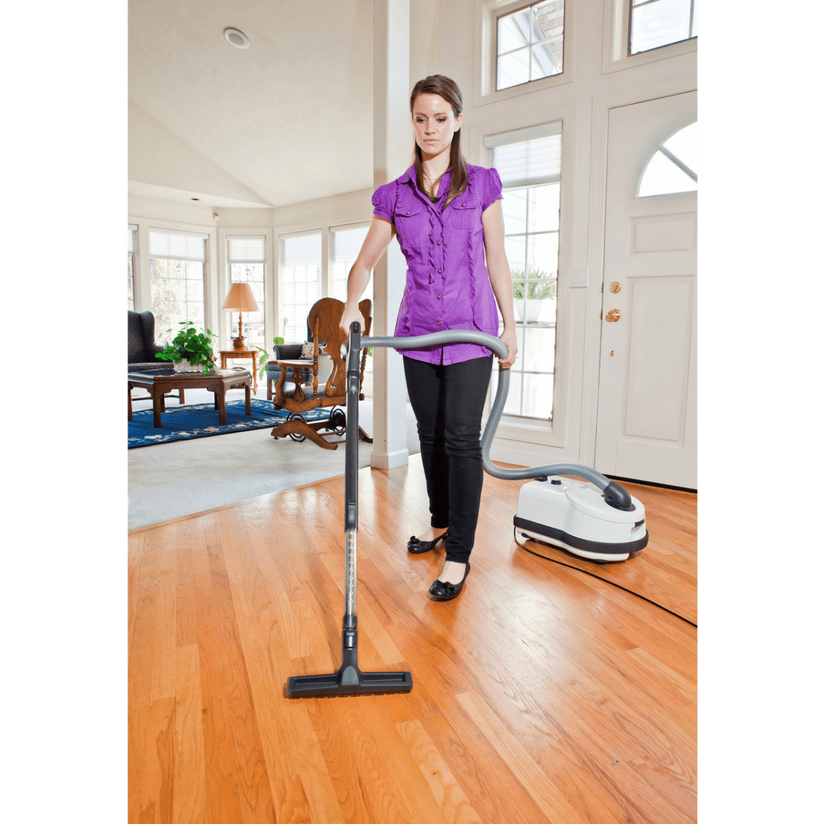 SEBO AIRBELT D4 Premium Canister Vacuum with Parquet Brush - Lifestyle