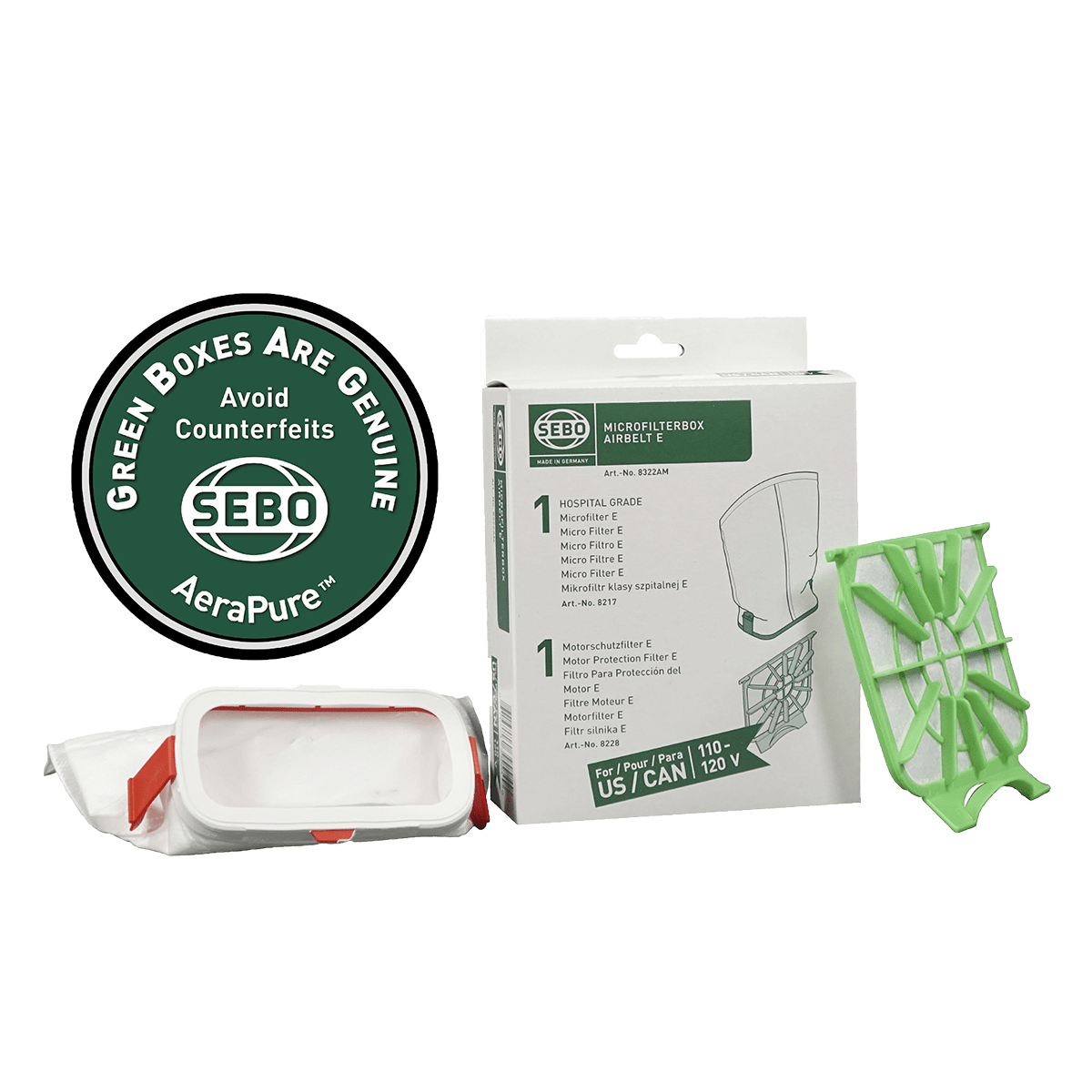 SEBO Airbelt E Miccrofilter Box Set - 8322AM
