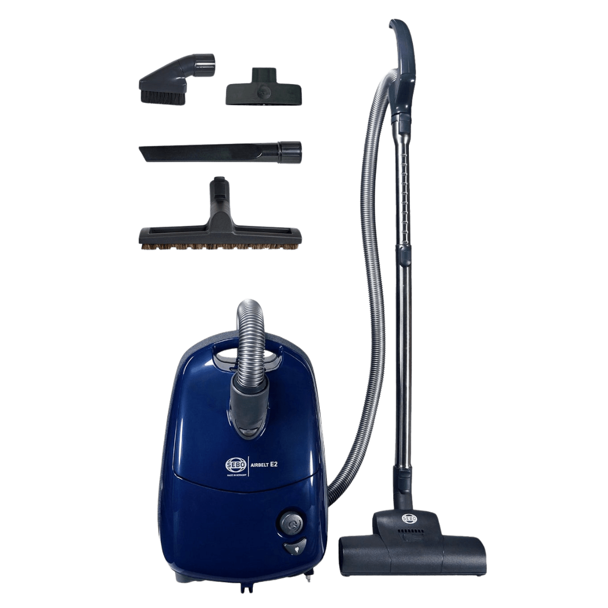 SEBO AIRBELT E2 Turbo Canister Vacuum with Air-Driven Turbo Head Brushroll - w/ Accessories