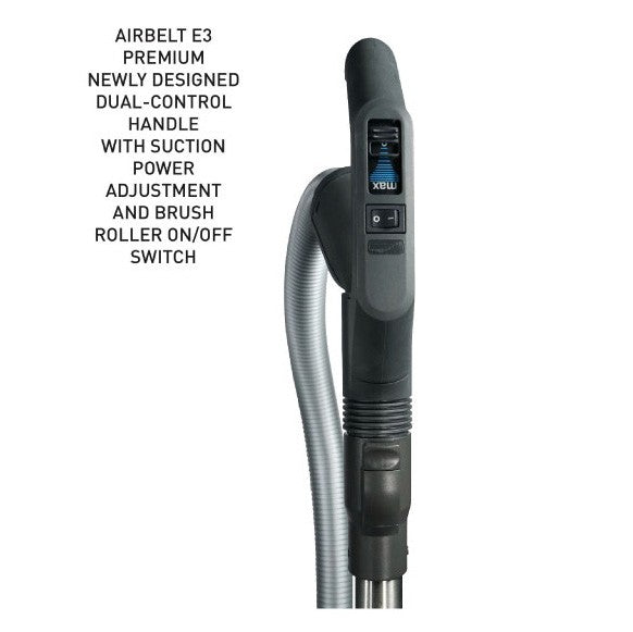 SEBO AIRBELT E3 Premium Canister Vacuum with Dual-Control Handle and Commercial-Quality ET-1 Electric Powerhead - Dual Handle